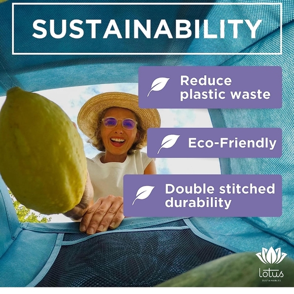 Lotus Trolley Bags - Reusable Shopping Bags- Set of 4 - Picture 5 of 13